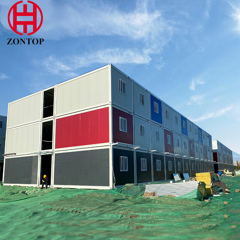 Container House Double Storey For Outdoor Office Hotel Hospital Zontop Light Steel Prefabricated Building Container House